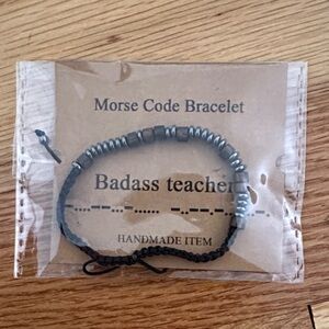 Morse Code Bracelet - Black and Silver